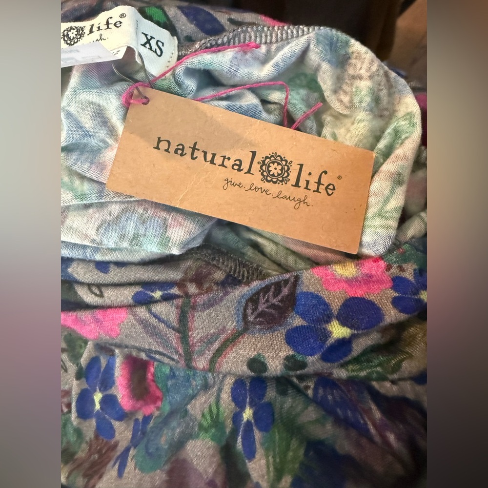 NATURAL LIFE Floral Mini Skirt in Teal, Pink, Blue - Picture 7 of 7